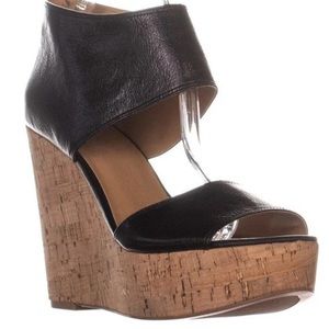 Nine West Platform Black Wedges